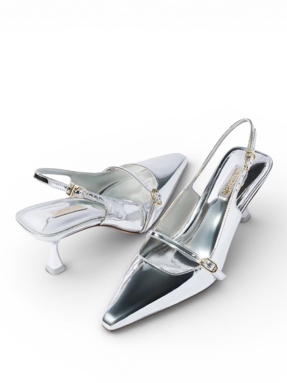 LARROUDE ‘Ines’ Pump In Silver Specchio
